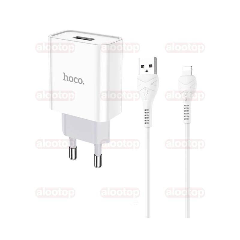 شارژر 10 وات هوکو مدل C81A به همراه کابل لایتنینگ